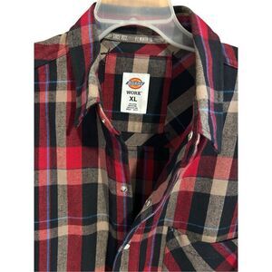 Dickies Work Long Sleeve Flannel Men’s Size XL Snap Buttons Front Pocket
